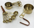 XINLI Measuring Cups and Spoons Set, Stainless Steel with Durable Copper Plating, Plus Brown Leather Buckle
