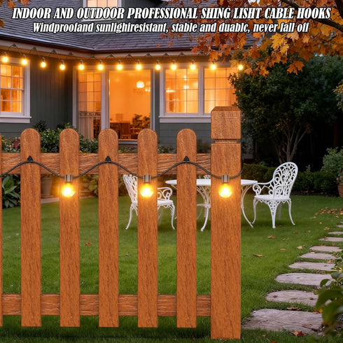 20 Pack Lewufe Outdoor String Lights Clips, Stainless Steel Lights Hanger Hooks for Hanging Christmas Light, Fairy