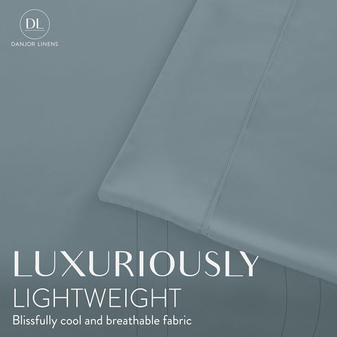 Danjor Linens Full Size Sheets Set - 6 Piece Set, Deep Pockets, Soft Bed Sheets, Spa Blue, Machine Washable