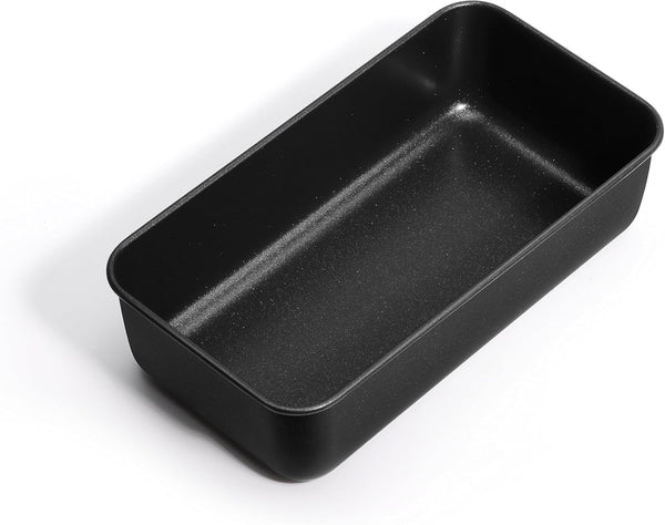 Herogo Non-Stick Loaf Pan, 9 x 5 Inch Stainless Steel Meatloaf Baking Pan, Oven Safe, Black