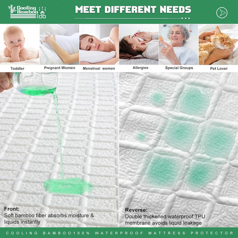 UNILIBRA Twin XL Waterproof Mattress Protector, 3D Air Cooling Deep Pocket Cover, Breathable Pad Fits 8''-21'' (White)