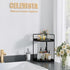 Counter 2 (Black-2 Corner Bathroom Organizer, Tier Wood Vanity Storage, Waterproof Skincare Shelf for Kitchen