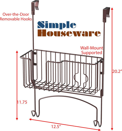 Simple Houseware Over-The-Door/Wall-Mount Ironing Board Holder, Bronze