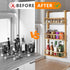 3 Counter Hanging Spice Rack for Refrigerator - Tier Bamboo Kitchen Shelf Organizer for Can Seasoning Storage, Adhesive