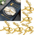 Napkin Rings Holders Set of 6, Gold Deerlet - Fall Wedding Holiday Christmas Table Decoration