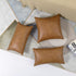 PANOD Premium Faux Leather Throw Pillow Covers, Modern Luxury Decorative Lumbar Pillow Case Cushion for Sofa Couch Bed