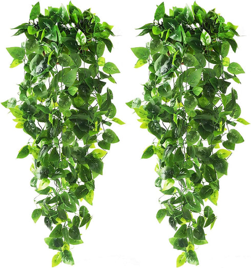 CEWOR 2pcs Fake Hanging Plants, 3.6ft Artificial Ivy Vine for Indoor Outdoor Home Decor (No Baskets)