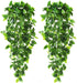 CEWOR 2pcs Fake Hanging Plants, 3.6ft Artificial Ivy Vine for Indoor Outdoor Home Decor (No Baskets)