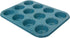 casaWare Mini Muffin Pan, 12 Cup Ceramic Coated Non-Stick (Blue Granite)