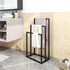 3 3 Metal Towel Racks Bars for Bathroom Freestanding Drying Shelf Tier Storage Organizer Washcloths Holder (Black)