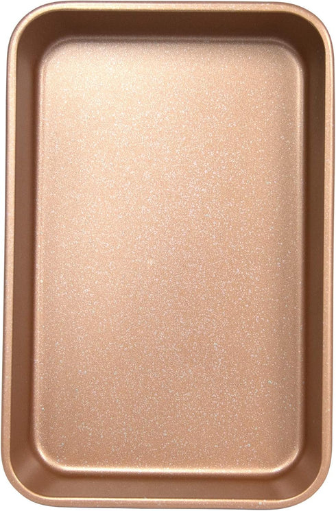 casaWare Toaster Oven Baking Pan 7 x 11-inch Ceramic Coated Non-Stick (Rose Gold Granite) by casaWare