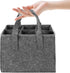 6 Bottle Wine Carrier Tote, Reusable Grocery Bags for Travel, Camping, Picnic, Grey