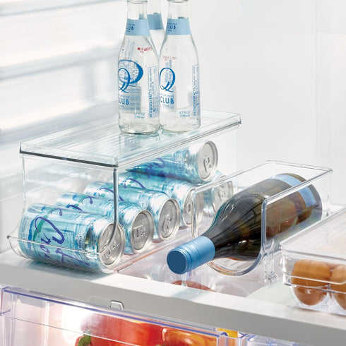 iDesign Soda Can Organizer with Lid - Clear - Made in USA for Pantry or Refrigerator