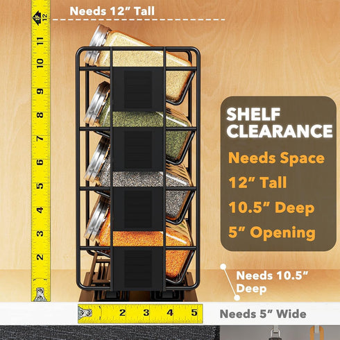 20 801 SpaceAid Pull Out Spice Rack Organizer with Jars, Heavy Duty Slide Out Seasoning Organizer for Kitchen Cabinets