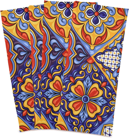 STAYTOP Set of 4 Mexican Talavera Ceramic Kitchen Towels, Super Soft, Strong Absorption, 28x18in Multifunctional
