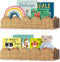 Nursery Book Shelves Set of 2 - Artisanal Natural Rattan Scalloped Book