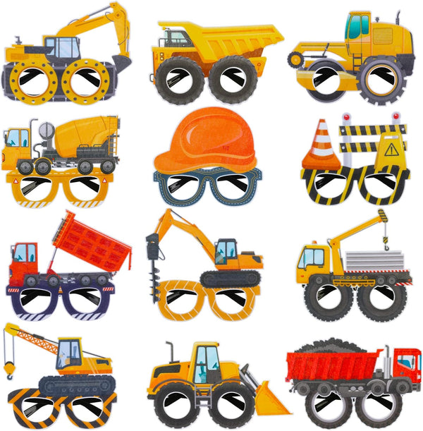 Hooqict Construction Party Favors 12 Pcs Construction Party Eyeglasses Dump Truck Excavator