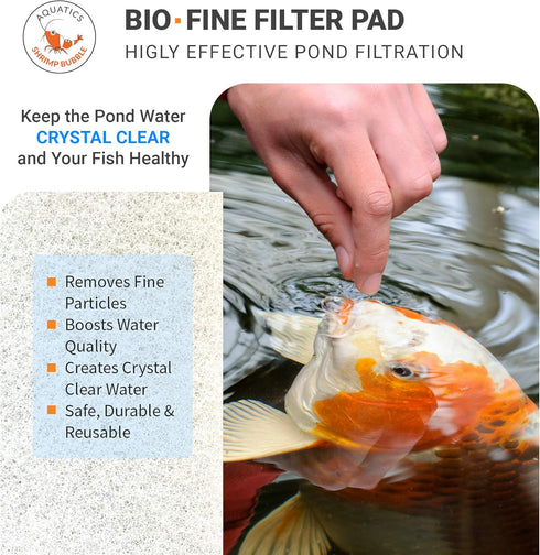 SHRIMP BUBBLE 12 inches 72 inches 1 inch Classic Koi Pond Filter Pad Fine - by by - White Bulk Roll Ultra-Durable