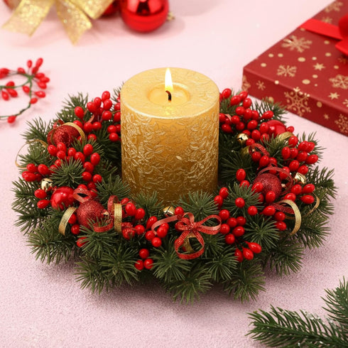 Pack 400 200 BBTO of Red Artificial Holly Berries, Christmas Fake Fruit Berries on Wire Stems for Christmas Tree