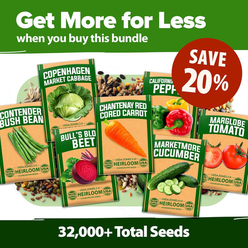 70 32,000+ Set HOME GROWN Variety Vegetable & Herb Seeds USA Non-GMO Heirloom Survival Seeds Garden Kit for Spring