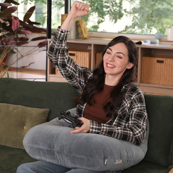 AmyWtb Ergonomic U-Shape Gaming & Lap Pillow - Crochet Pillow & Reading Support