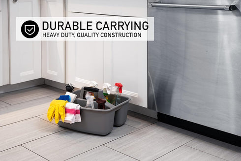 Mighty Tuff Rough and Rugged All-Purpose Cleaning Caddy, Grey/Black, 2 Count (CD0170)