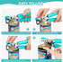 Manual Can Opener, 10 Colors, Heavy Duty Handheld Stainless Steel, Smooth Edge, Easy Turn Knob, Aqua Sky