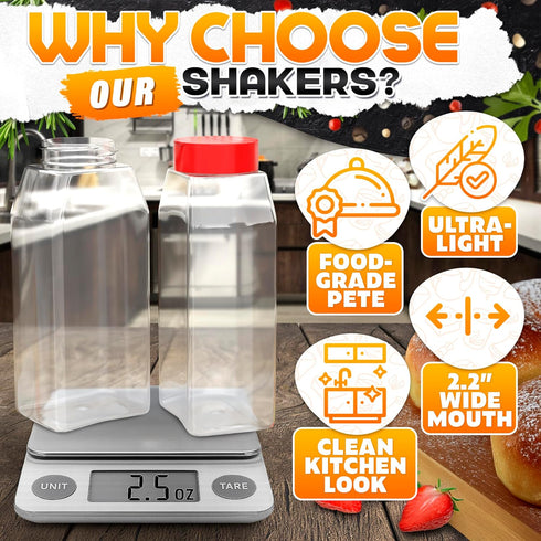 2 32oz Pcs Large Seasoning Shaker Storage Seasoning Containers Large Spice Shakers with Holes and Lids Dual Shake