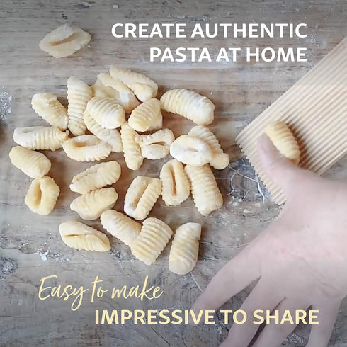 Set 2 9.5 inches Gnocchi Boards and Wooden Butter Paddles to Easily Create Authentic Homemade Pasta and Butter Without