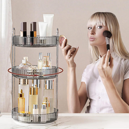 360 Countertop, Lipsticks(3 INVSSENE Rotating Makeup Organizer, Bathroom Make Up Spinning Holder Rack, Large Capacity