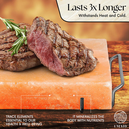 Serving,8X8X1.5 UMAID Himalayan Salt Block For Grilling, Cooking, Cutting and Food Grade Himalayan Pink Salt Stone on