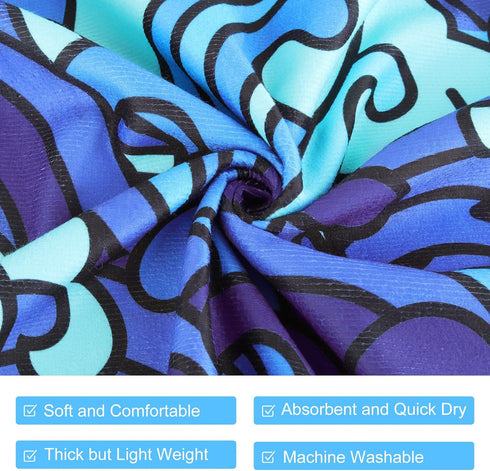 41x 35in Queenshin Surf Poncho Wearable Waves Towel Adult Hooded Beach Towel Microfiber Absorbent Quick Dry Changing