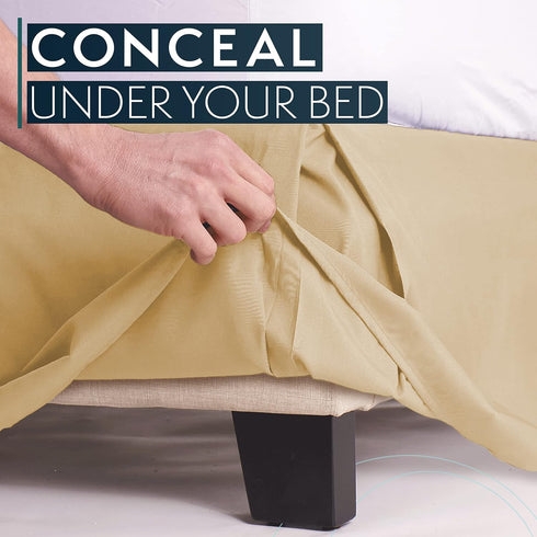 California King Bed Skirt by HC Collection, Soft Microfiber Box Spring Cover, 14" Inch Drop, Wrinkle & Fade Resistant -