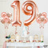 KatchOn Giant Rose Gold 19 Balloon, 40 Inch Birthday Balloons with Confetti for Happy 19th Birthday