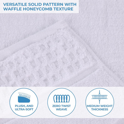 3-Piece Set, 1 1 1 Superior Cotton Towel Zero Twist, Waffle Border, Bathroom Essentials, Shower, Spa, Luxury Plush Soft