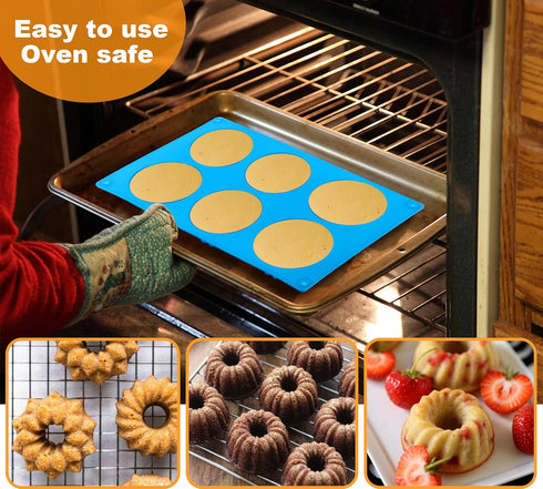 Mini Fluted Tube Cake Pan, 6-Cavity Silicone Mold for Baking, Non Stick Fancy Molds for Fluted Tube Cake