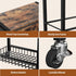 3-Tier Lewondr Bathroom Organizer and Storage Cart with Drawer, Narrow Rolling Utility Cart with Wood Top and Wheels