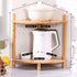 2-Tier Expandable Bamboo Corner Shelf Stand,Corner Bookshelf, Display Storage Shelves with Open Shelves