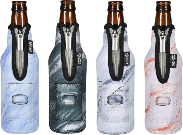 Cosmos 4 Pcs Beer Bottle Sleeves Neoprene Insulator Sleeves Bottle Jackets Sleeves 12