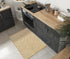 LEEVAN Washable Bathroom Rug - 2'x3' Low Profile Entryway Mat, Tan Cotton Reversible Kitchen Rug for Farmhouse Decor