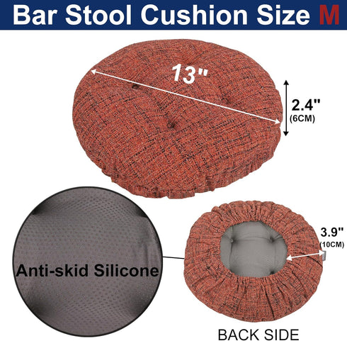 Dia.13, M,1) SINOSSO Modern Bar Stool Cushion Fashion Interweaving Design Anti-Skid Silicone Round Stool Seat Cushion