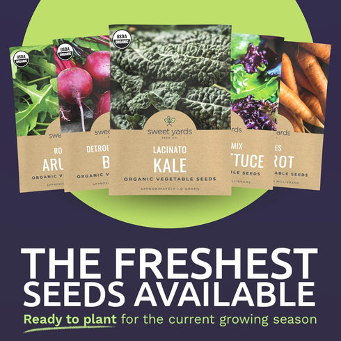Pack 13 Packs 2026 Organic Cool Weather Spring & Fall Seeds Variety - Individual - Season - Carrots, Beets, Spinach