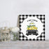 Canvas Wall Art - Black Grey Buffalo Plaid Farm Truck Carry Lemons, Rustic Farmhouse Style Decor, 16'' x 16'' Framed