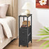DALEMHOME 2 HKET1200BK End Table, Narrow Side Table with Fabric Drawers, Slim Nightstand, Small Bedside Table