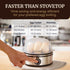 EGC855SS 7-Egg Elite Gourmet Easy Egg Cooker, Capacity, Soft, Medium, Hard-Boiled, Omelets, Poached Eggs, Plays Melody