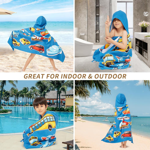 5-12 Gealaek Hooded Towel for Toddlers Years Boys Girls Kids Bath Pool Beach Towel Wrap Large Soft Absorbent Beach