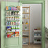 Over The Door Pantry Organizer, Wall Mount Spice Rack with 6 Adjustable Baskets for Home & Kitchen Storage (White)