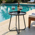 18" Outdoor Side Table, Indoor & Outdoor Round Patio Side Table, Small Metal Side Table for Porch, Balcony, Living