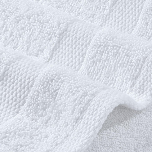 12 Pack 600 100% 12x12 Inches Wealuxe White Washcloths - GSM Ring-Spun Cotton Wash Cloths for Showering, Highly