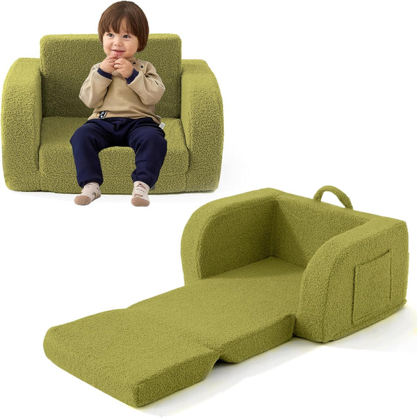 Toddler Couch, 2-in-1 Toddler Chairs Comfy 1-3 Years Old, Toddler Chair for